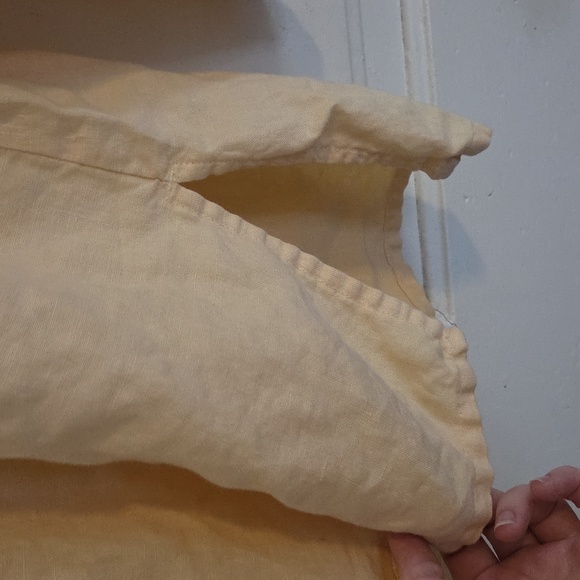 J. Jill Linen Butter Yellow Button Down Blouse - Picture 6 of 7